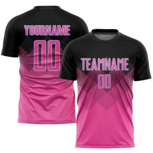 Pink Black & Light Blue Gradient Custom Soccer Jersey football jersey
