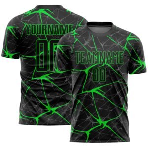 Black & Neon Green Custom Soccer Jersey football jersey