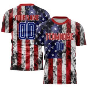 USA Red White & Royal Custom Soccer Jersey football jersey