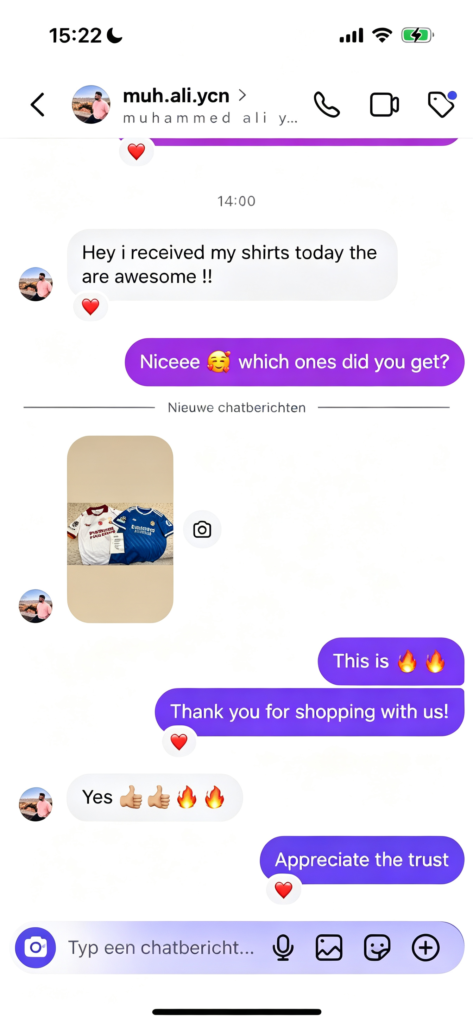 ZUZSE customer feedback showing football jersey quality and satisfaction