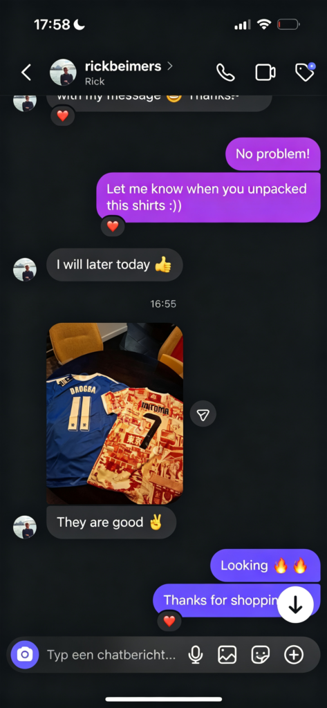 ZUZSE customer feedback showing football jersey quality and satisfaction