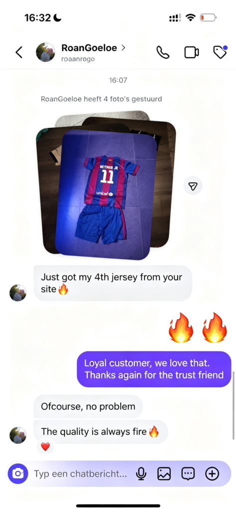 ZUZSE customer feedback showing football jersey quality and satisfaction