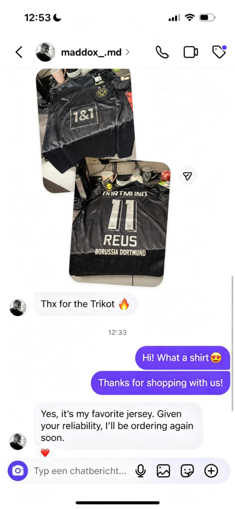 ZUZSE customer feedback showing football jersey quality and satisfaction