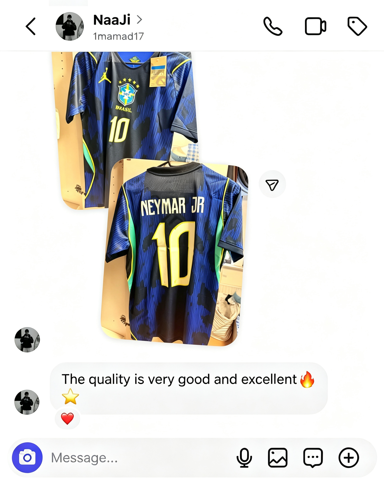 ZUZSE customer feedback showing football jersey quality and satisfaction