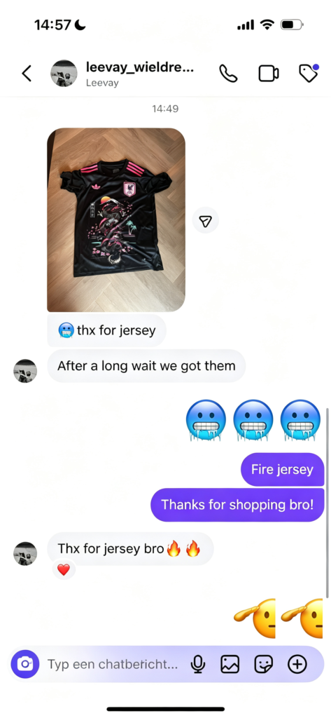 ZUZSE customer feedback showing football jersey quality and satisfaction