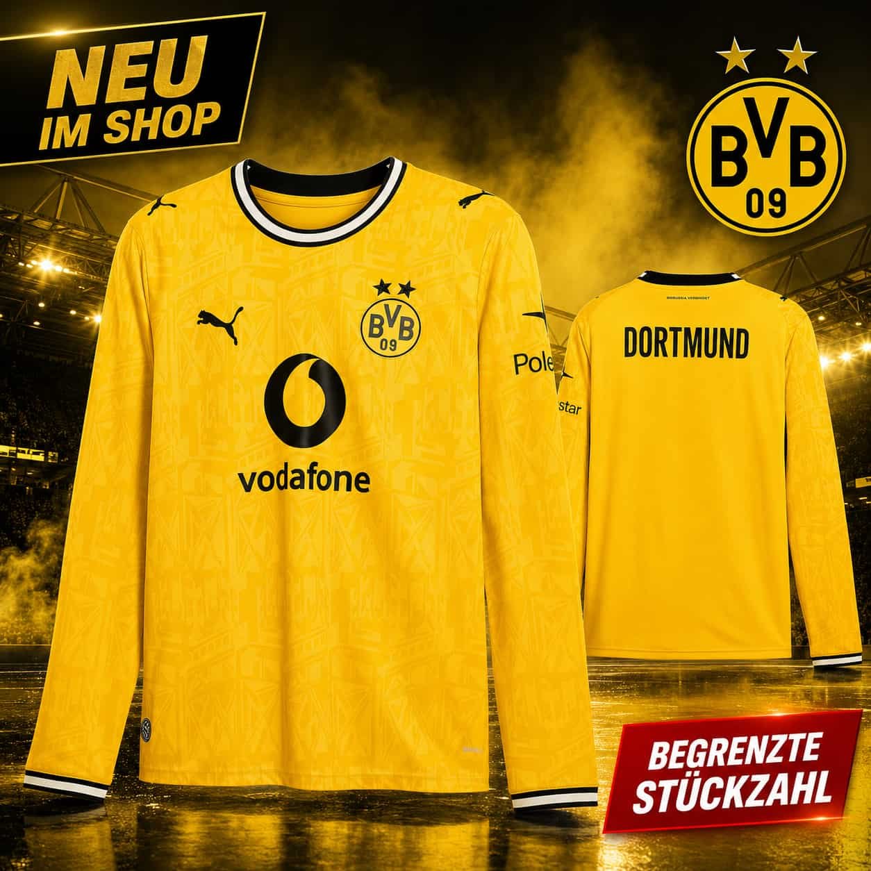 85cf98346fe29e01f4cd212711e109b6.jpg Borussia Dortmund 2026/27 Home Long Sleeve Jersey Fan Version - Image 1