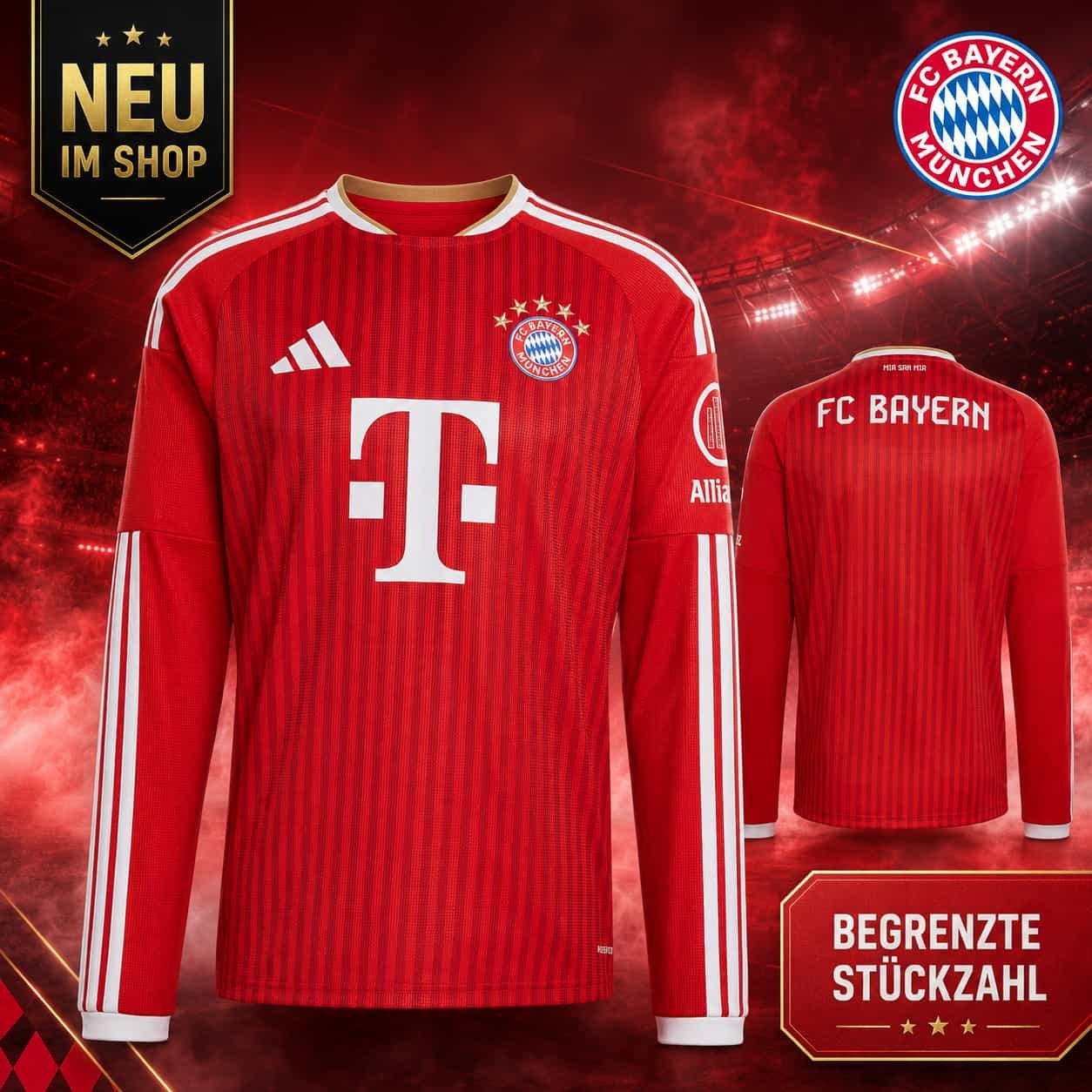 afbb5514f7b17765127c5226dedf2cac.jpg Bayern Munich 2026/27 Home Long Sleeve Jersey - Fan Version - Image 1